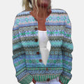 R&B | Gedruckte Blaue Strickjacke