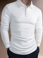 R&B | Elegante Langärmelige Polo Texturiertes Design Stilvoll und Komfortabel