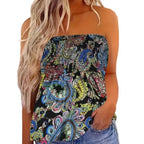 R&B | Damenmode drucken sexy Tube Top aus der Schulter
