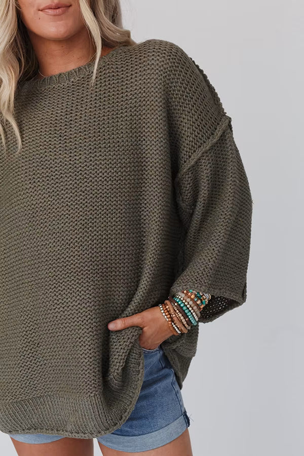 R&B | Gemütlicher Grobstrickpullover mit Rundhalsausschnitt