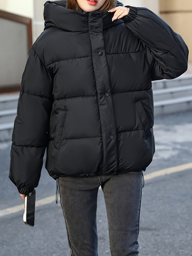 R&B | Dicke Lässige Winterjacke mit Kapuze und Reißverschluss für Frauen Perfekt für Herbst-Winter