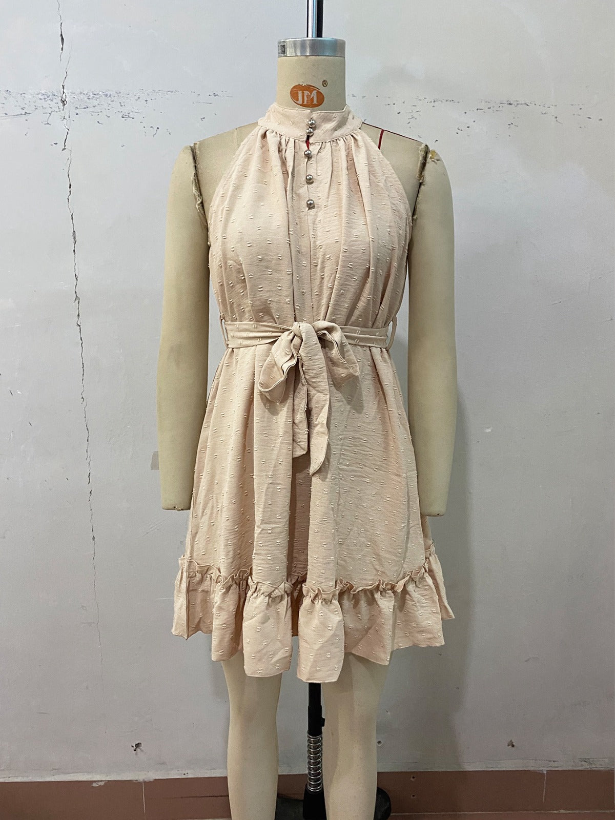 R&B | Rock mit halbhohem Halsausschnitt und Riemchen-Jacquard-Kleid