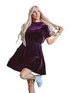 R&B | Einfarbiges Samtkleid