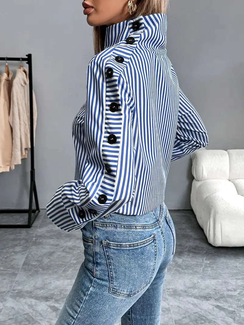 R&B | Stylische Gestreifte Bluse Aus Baumwolle