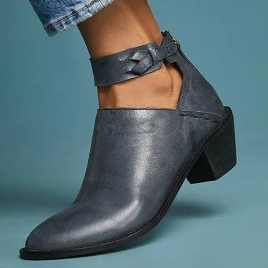 Sandale en cuir confortable avec talon R&B