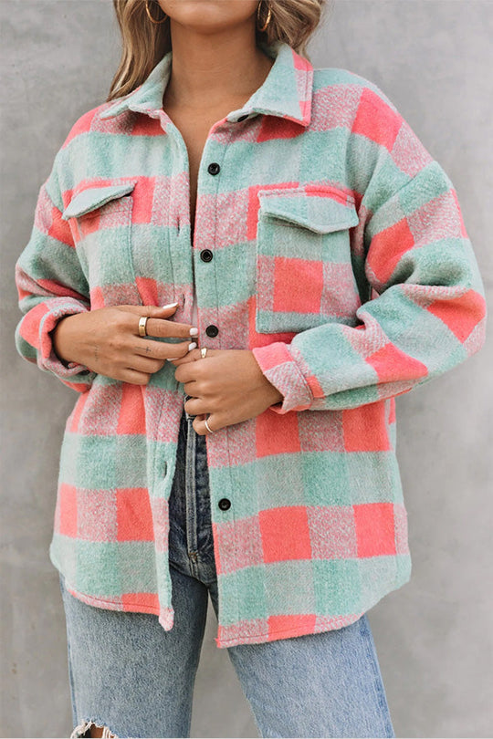 R&B | Karo Farbblock Freizeit Übergroße Jacke