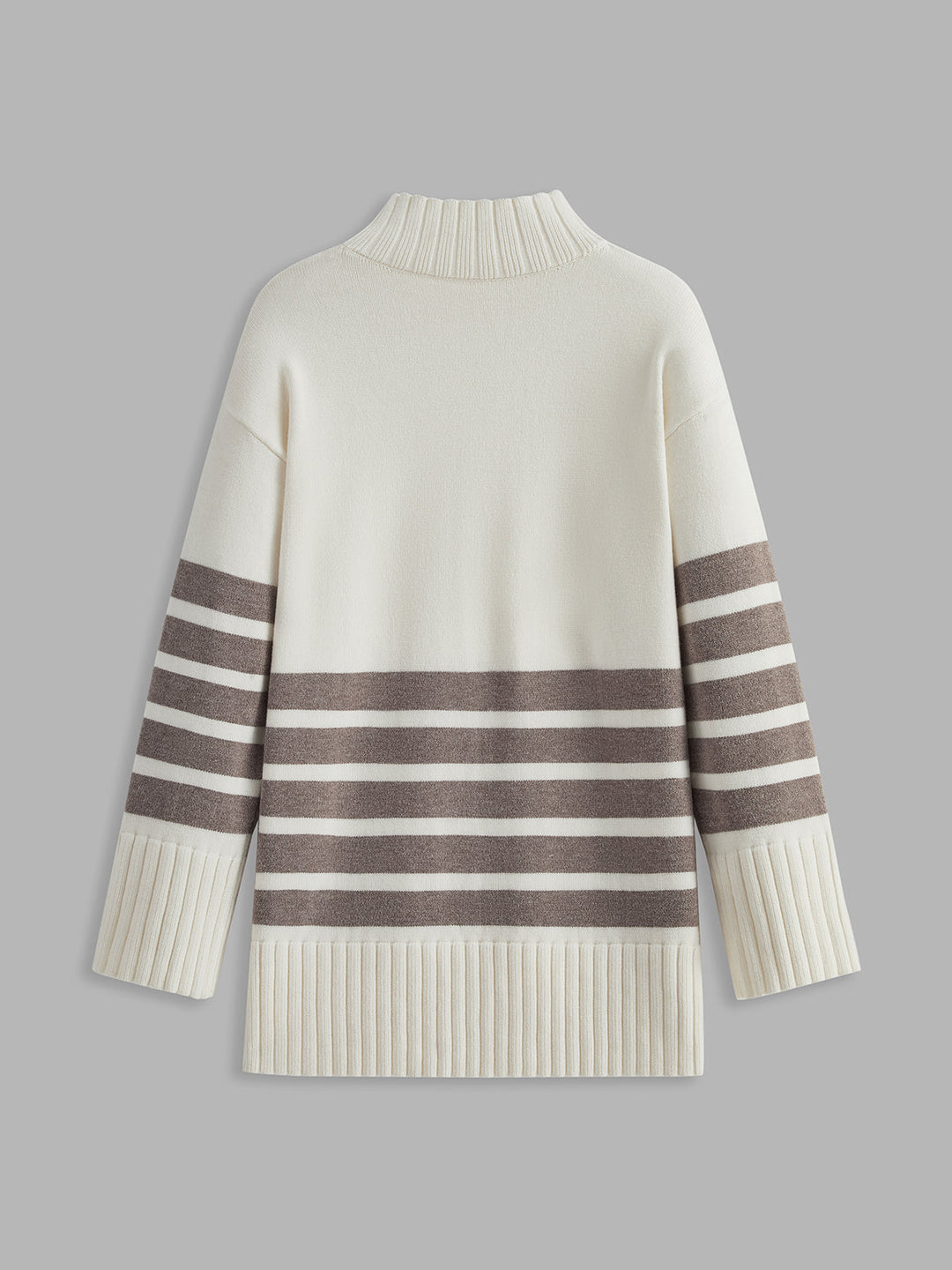 R&B | Miss Paris Mock Neck Gestreifter Pullover
