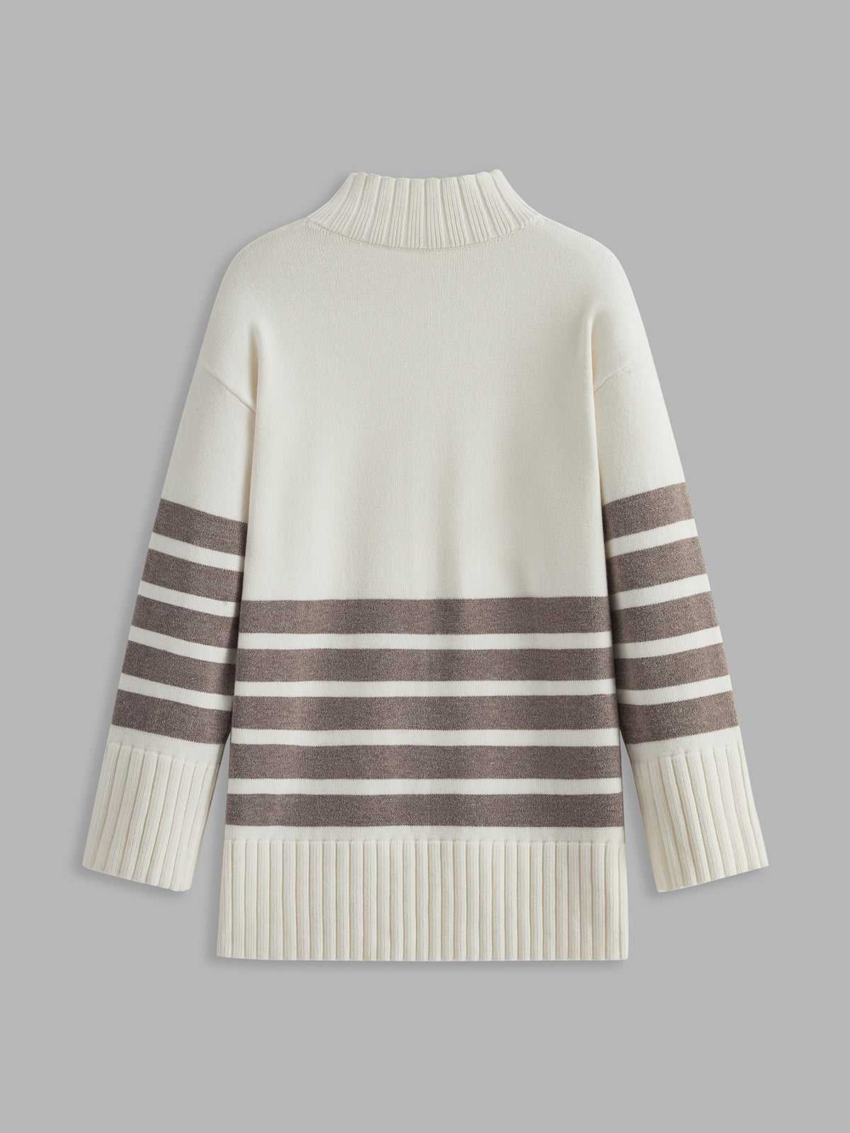 R&B | Miss Paris Mock Neck Gestreifter Pullover