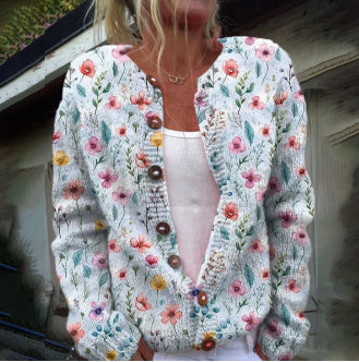R&B | 3D Digital Gedruckte Strickjacke für Damen