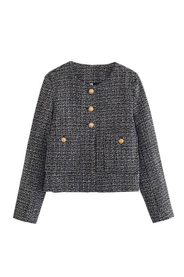 R&B | Hals Slim Fit Colorblock Damen Knopfjacke