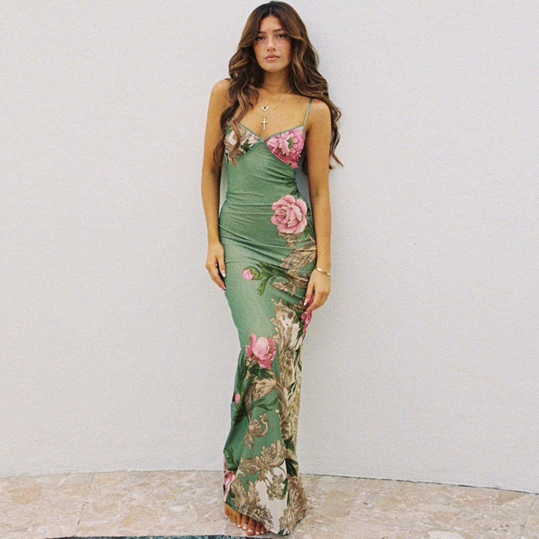 R&B | Schlankes Kleid mit Sling-Print