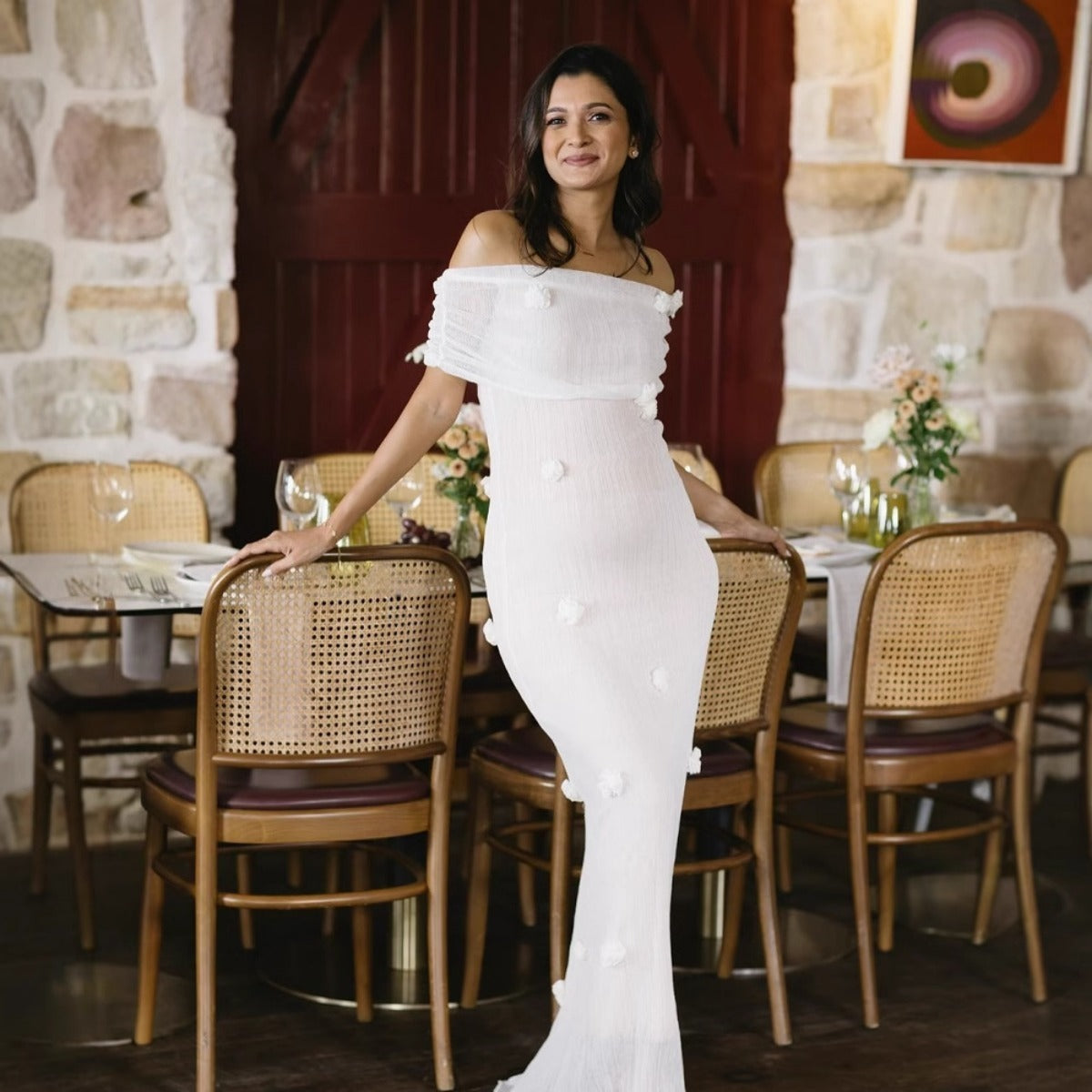 R&B | Kleid mit Blumenschulter