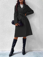 R&B | Trenchcoat mit Gürtel und einfarbigem Polyestermaterial für Frauen Schicke Oberbekleidung für den alltäglichen Gebrauch