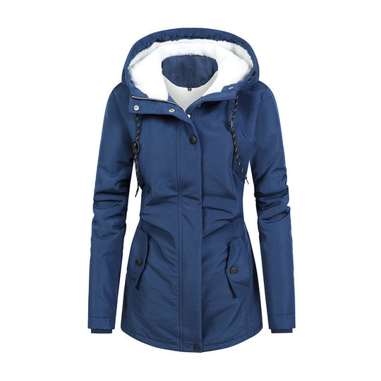 R&B | Damen Fleecejacke mit Kapuze und Kordelzug