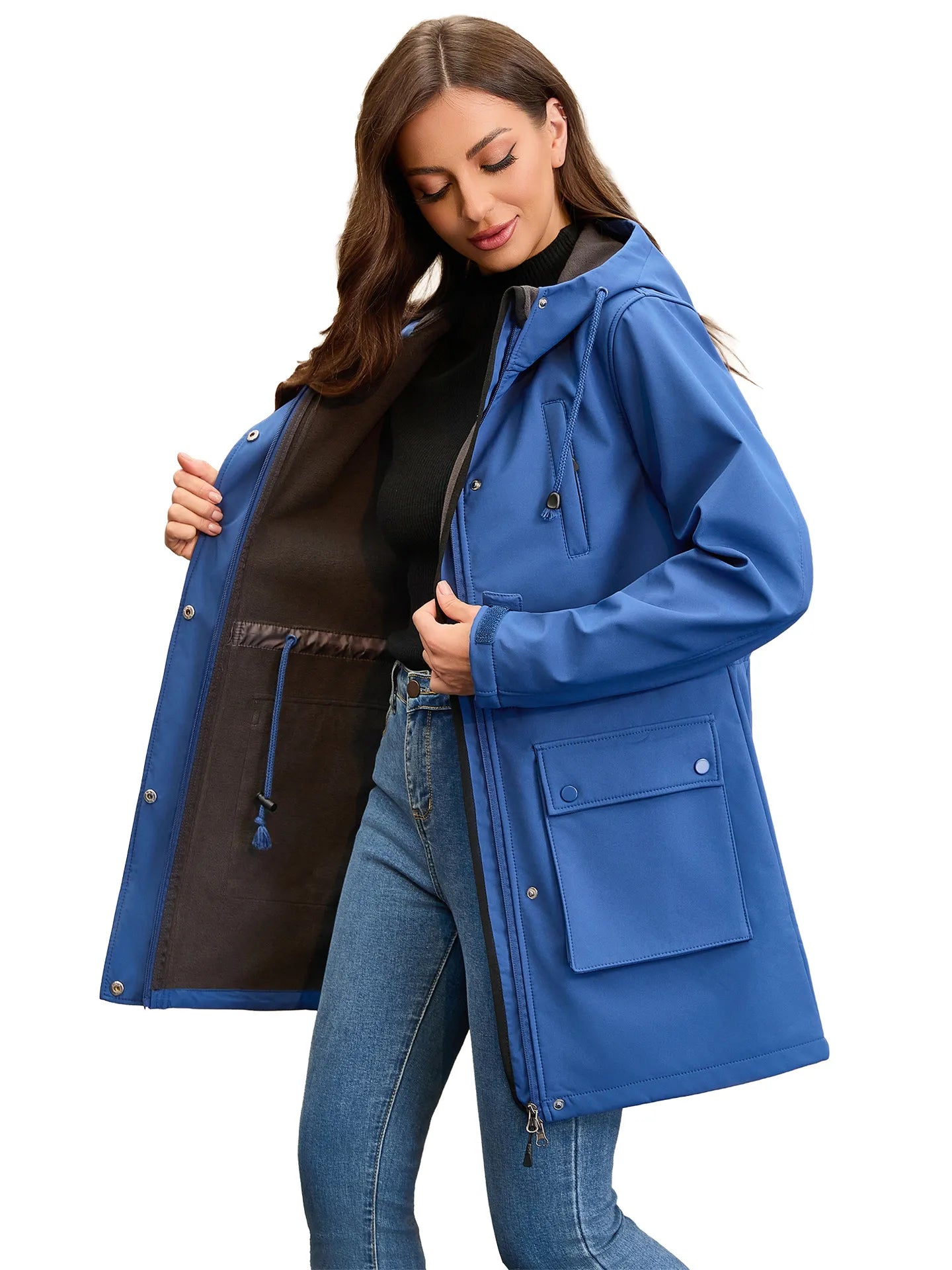 R&B | Wasserdichte Softshell-Damenjacke mit Kapuze