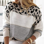 R&B | Pullover mit Strick und Leopardenmuster