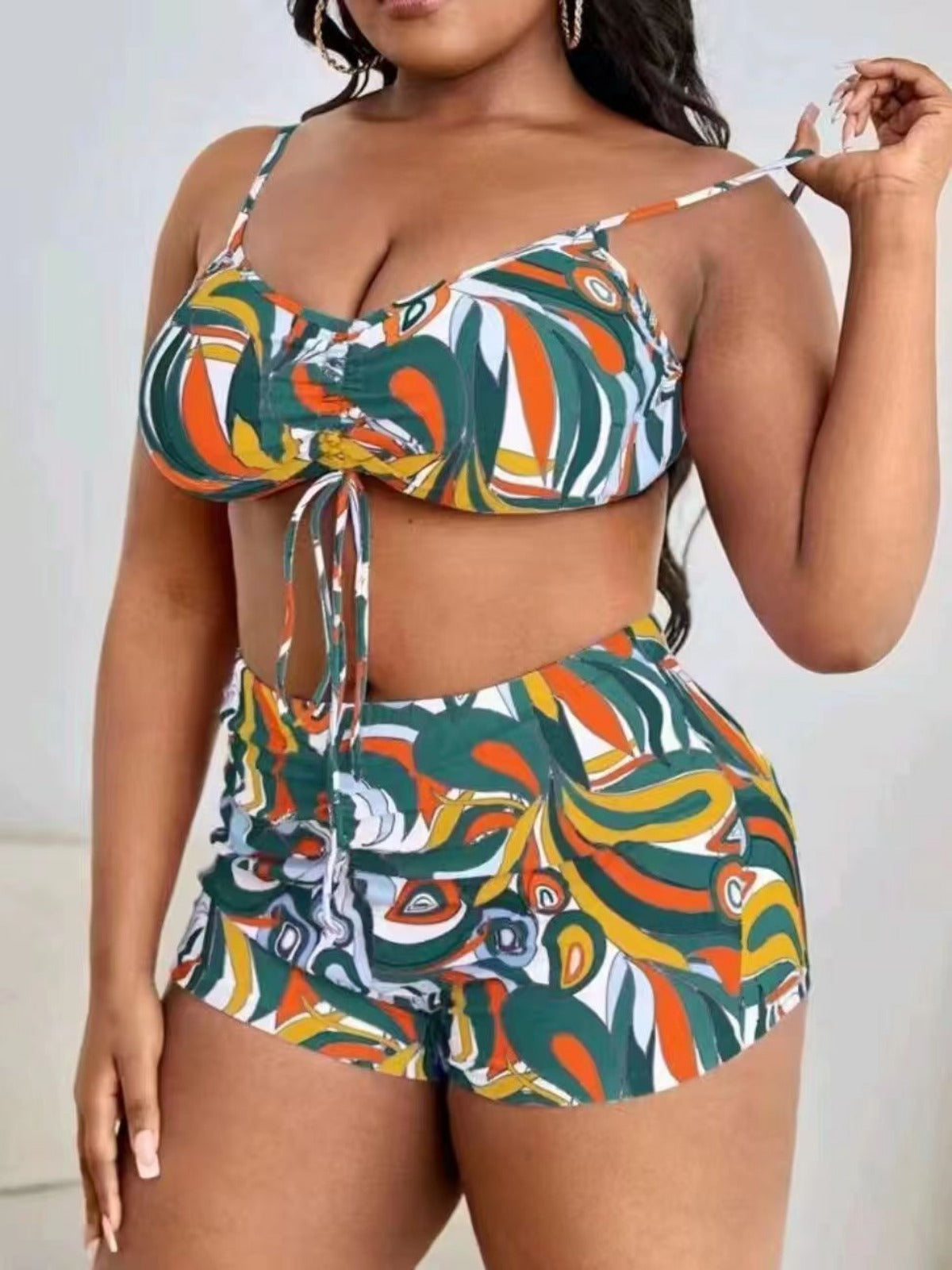 R&B | Große lange Bluse hohe Taille Boxershorts Badeanzug