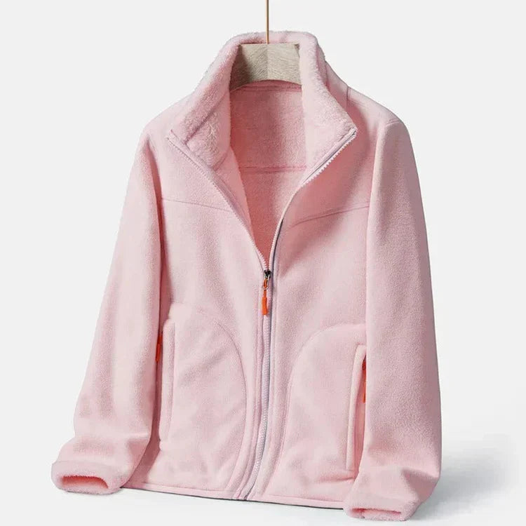 R&B | Warme Fleecejacke mit Doppelter Knopfleiste für Damen