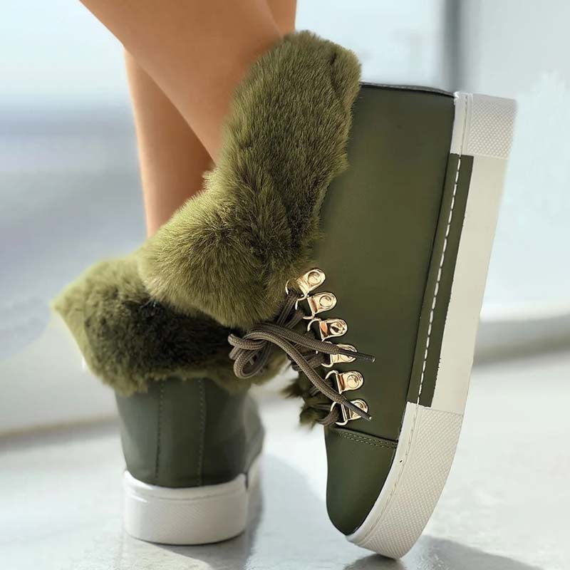 Warme Plüsch Plattform Stiefeletten R&B