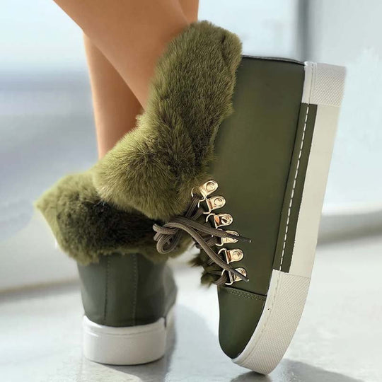 Warme Plüsch Plattform Stiefeletten R&B