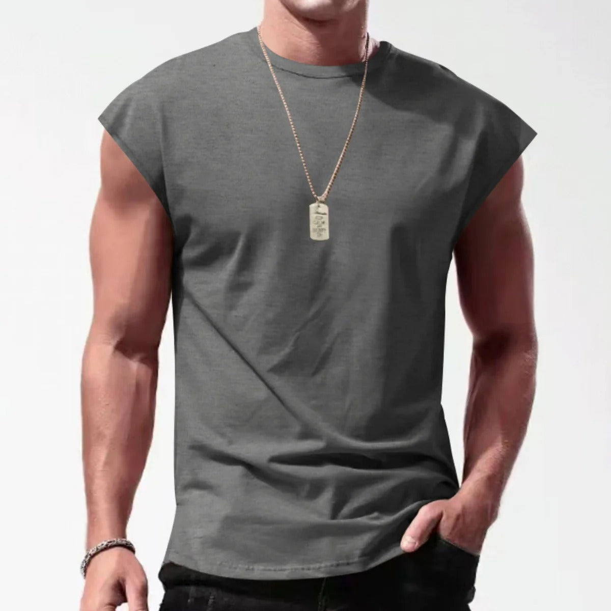 R&B | Einfarbiges Weste-T-Shirt