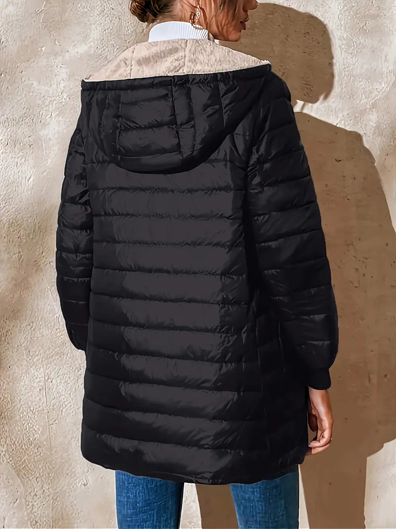R&B | Mittellange Kapuzen Steppjacke