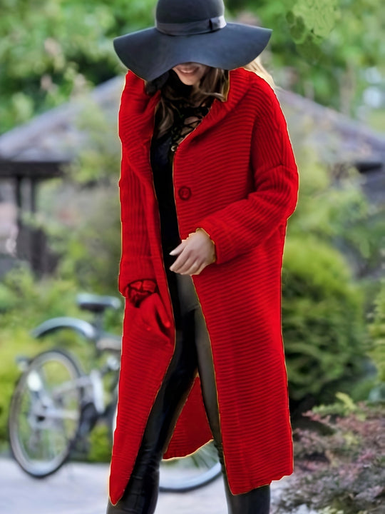 R&B | Damen Freizeit Strickjacke Mit Kapuze Und Langen Ärmeln