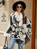 R&B | Stilvolles Poncho für Den Winter mit Druck
