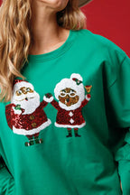 R&B | Weihnachtsmann Pailletten Lässig Lockere Lange Ärmel Sweatshirt
