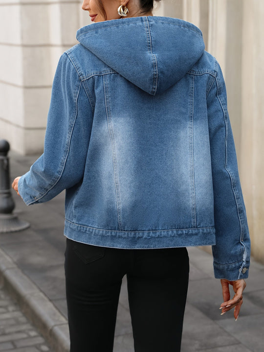 R&B | Denimjacke mit Sherpa-futter und Kapuze Baumwolle/polyester Warm und Modern