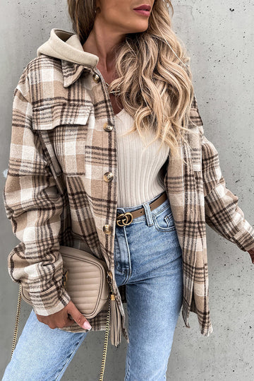 R&B | Street Style Chic karierte Jacke mit Kapuze