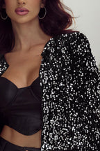 Paillettenbesetzte Jacke Mit Offener Vorderseite