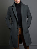 R&B | Elegante Lange Jacke Polyester und Wolle Klassisch und Warm