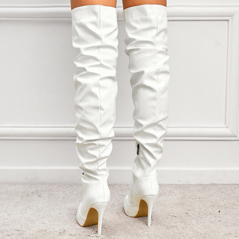 R&B | Kniehohe Lange Stiefel für Frauen mit Super Hohem Absatz für Partys