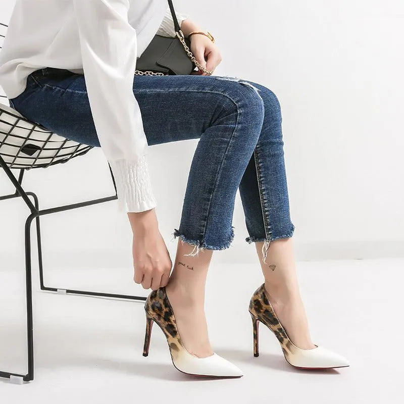 R&B | Leopard Print Lace High Heels For Women