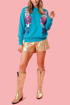 R&B | Weihnachtswächter Pailletten Rundhals Lässiger Lockere Sweatshirt