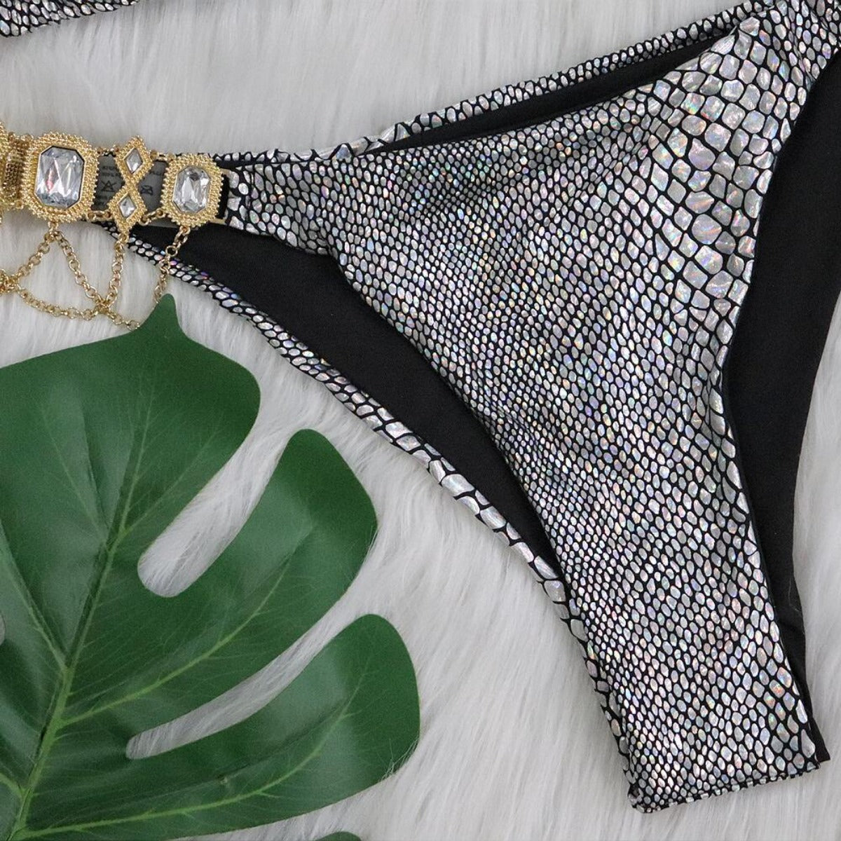 R&B | Crystal Diamond Split Badeanzug