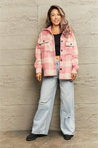 R&B | Karierte Kragenknopf Jacke