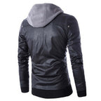 R&B | Herren vielseitige Kunstlederjacke mit Kapuze