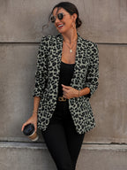 R&B | Eleganter Business Langblazer mit Leopardenmuster für alle Jahreszeiten