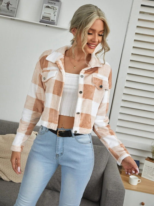 R&B | Karierter Button-Down-Kragenjacke