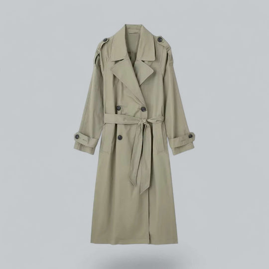 R&B | Eleganter doppelt gefütterter Damen-Trenchcoat mit Gürtel