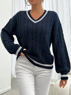 R&B | Kabelstrickpullover mit Zarten Details