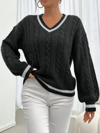 R&B | Kabelstrickpullover mit Zarten Details