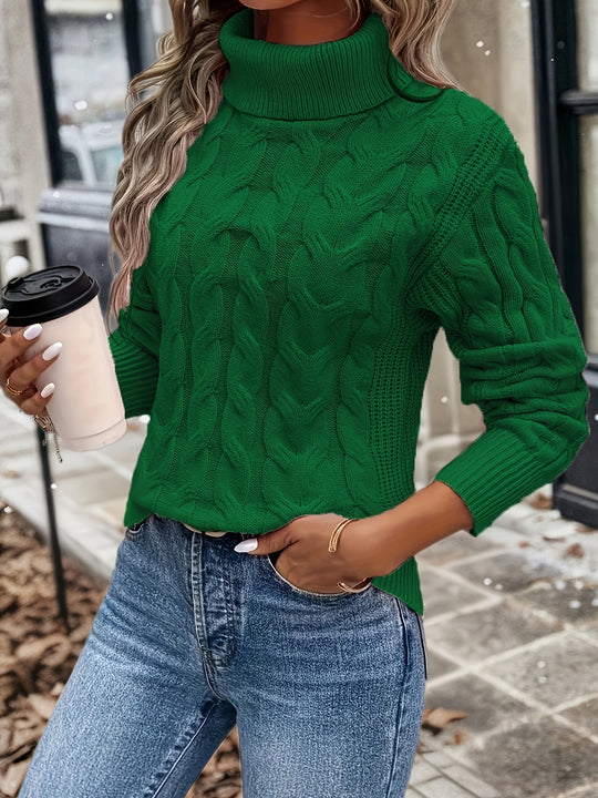 R&B | Kabelstrick Damen Rollkragenpullover