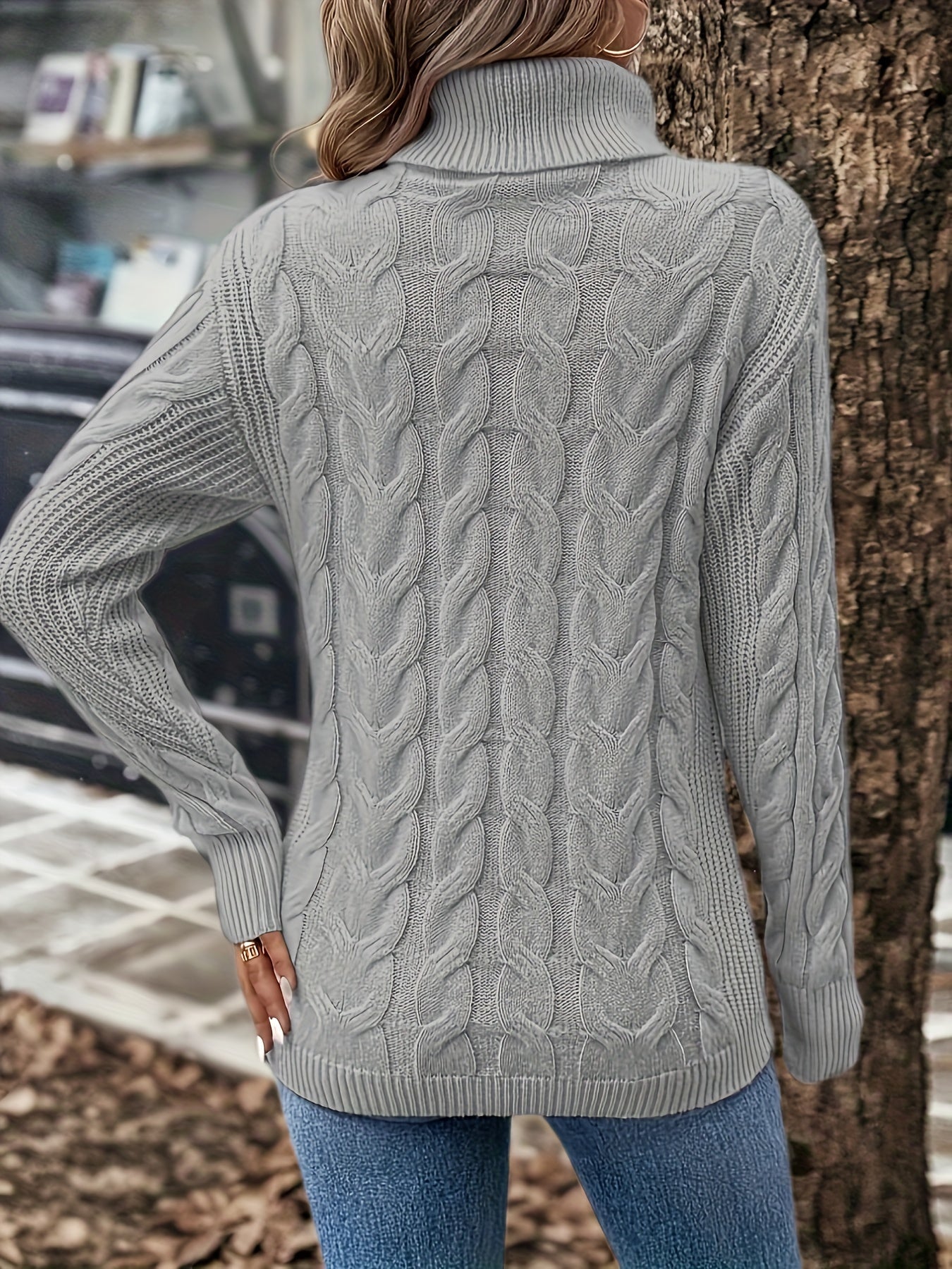 R&B | Kabelstrick Damen Rollkragenpullover