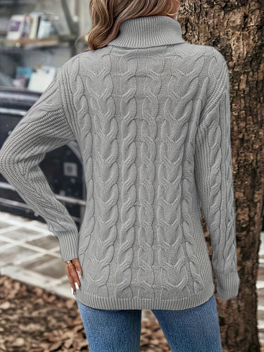 R&B | Kabelstrick Damen Rollkragenpullover