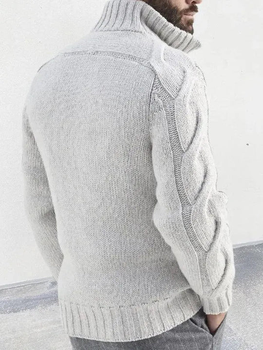 R&B | Reißverschluss Herren Strickjacke Rollkragenpullover