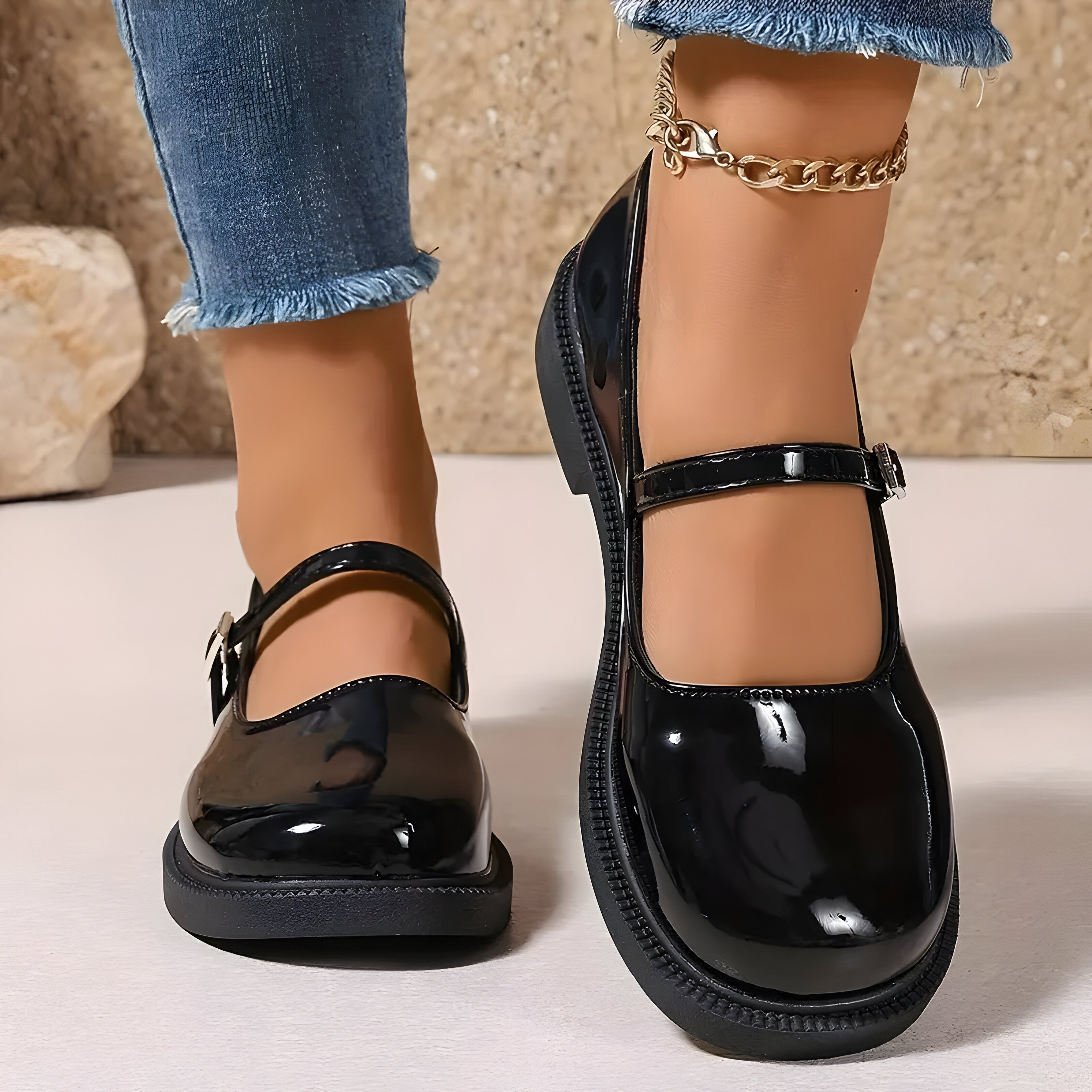Mary Jane | Flache Schuhe im Preppy Style für Frauen R&B