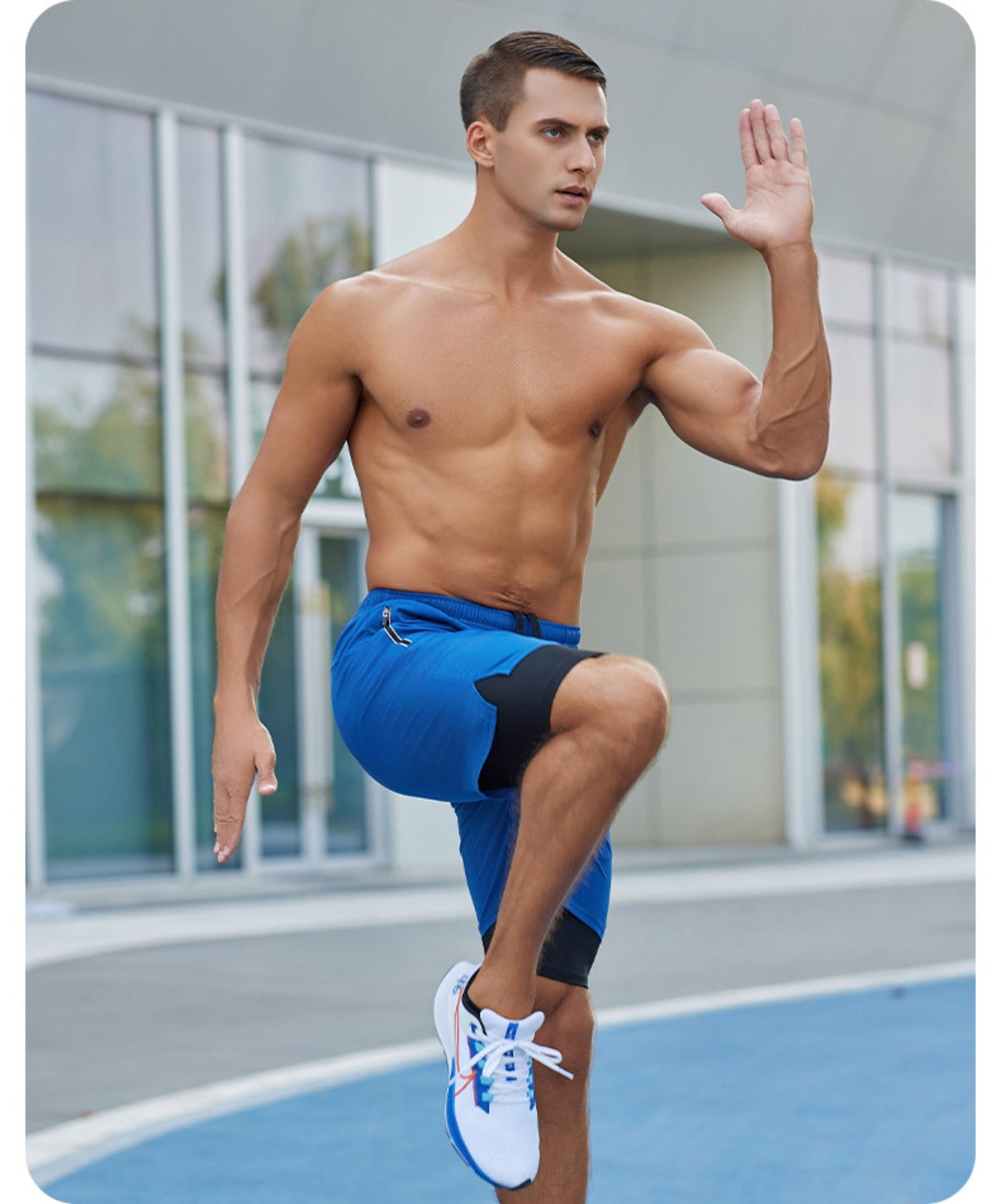 R&B | Große, doppelt gefütterte Sportshorts